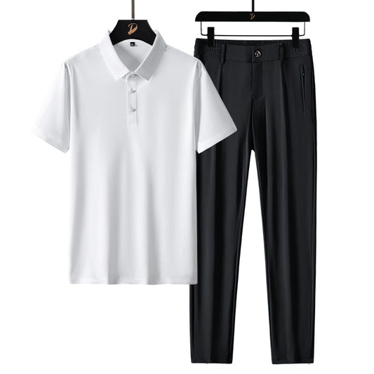 Business Casual Mens Ice-silk Suit